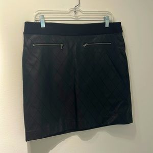 Ann Taylor quilted faux leather skirt NWT
